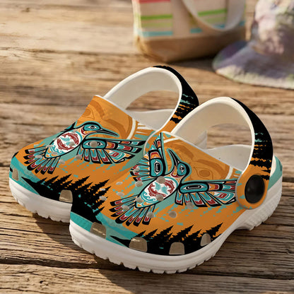 Native Hummingbird Art Clogs Shoes for Adults & Kids