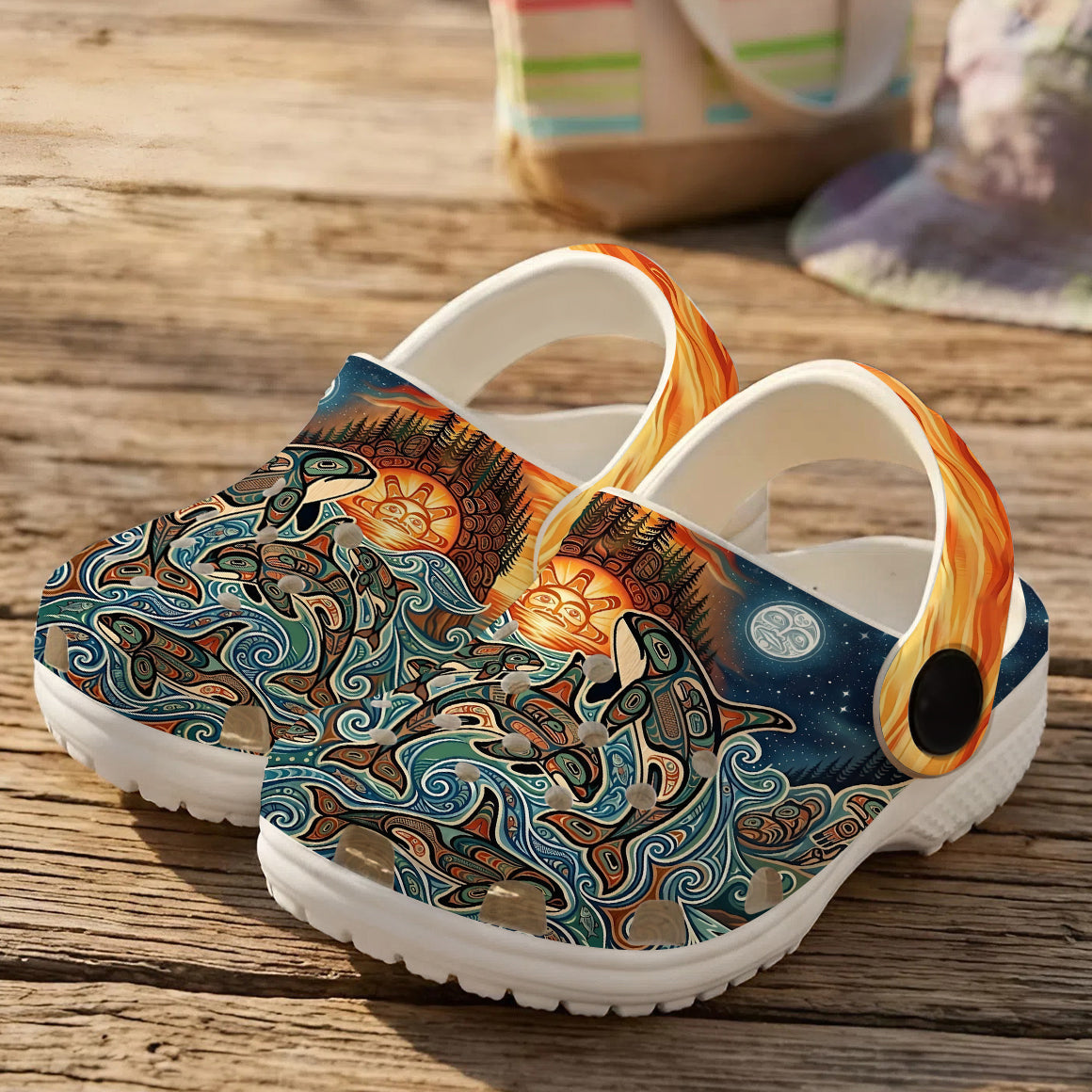 Native Orca Art Clogs Shoes for Adults & Kids