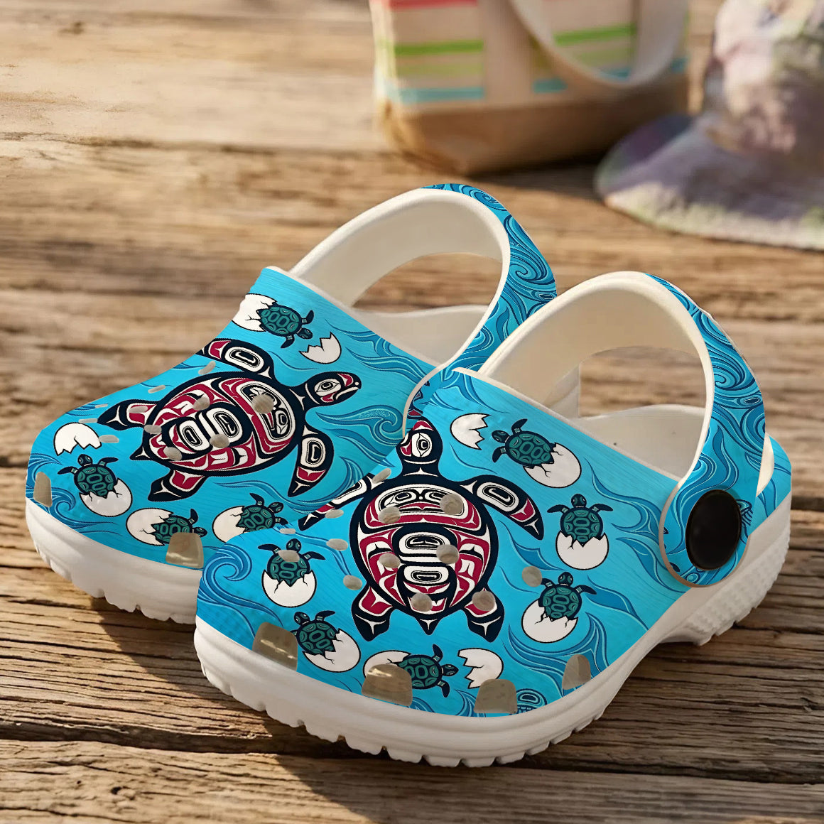 Native Turtle Art Clogs Shoes for Adults & Kids