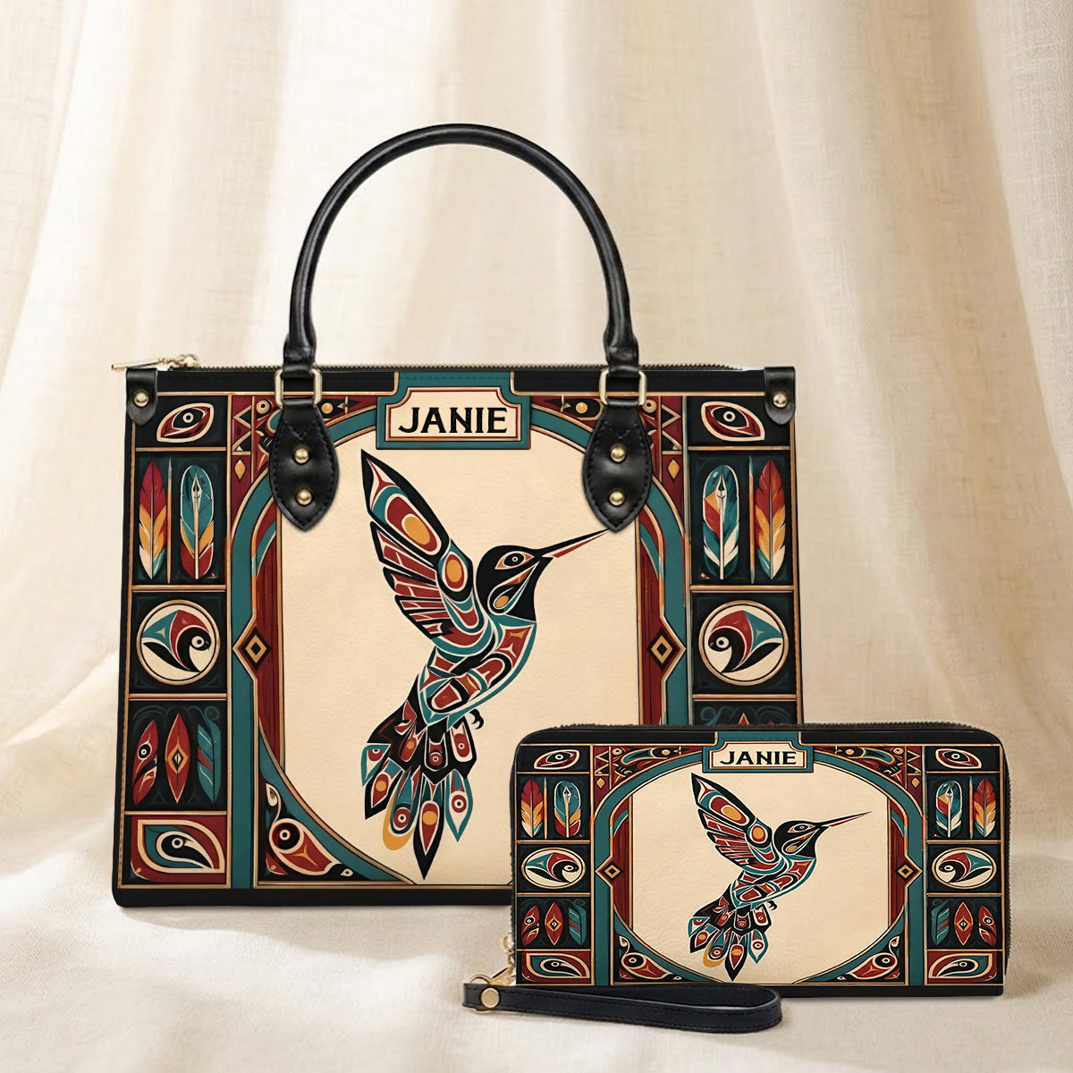 Hummingbird Heritage Flight Personalized Leather Bag