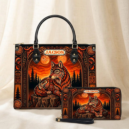 Ember Wolf Legacy Personalized Leather Bag