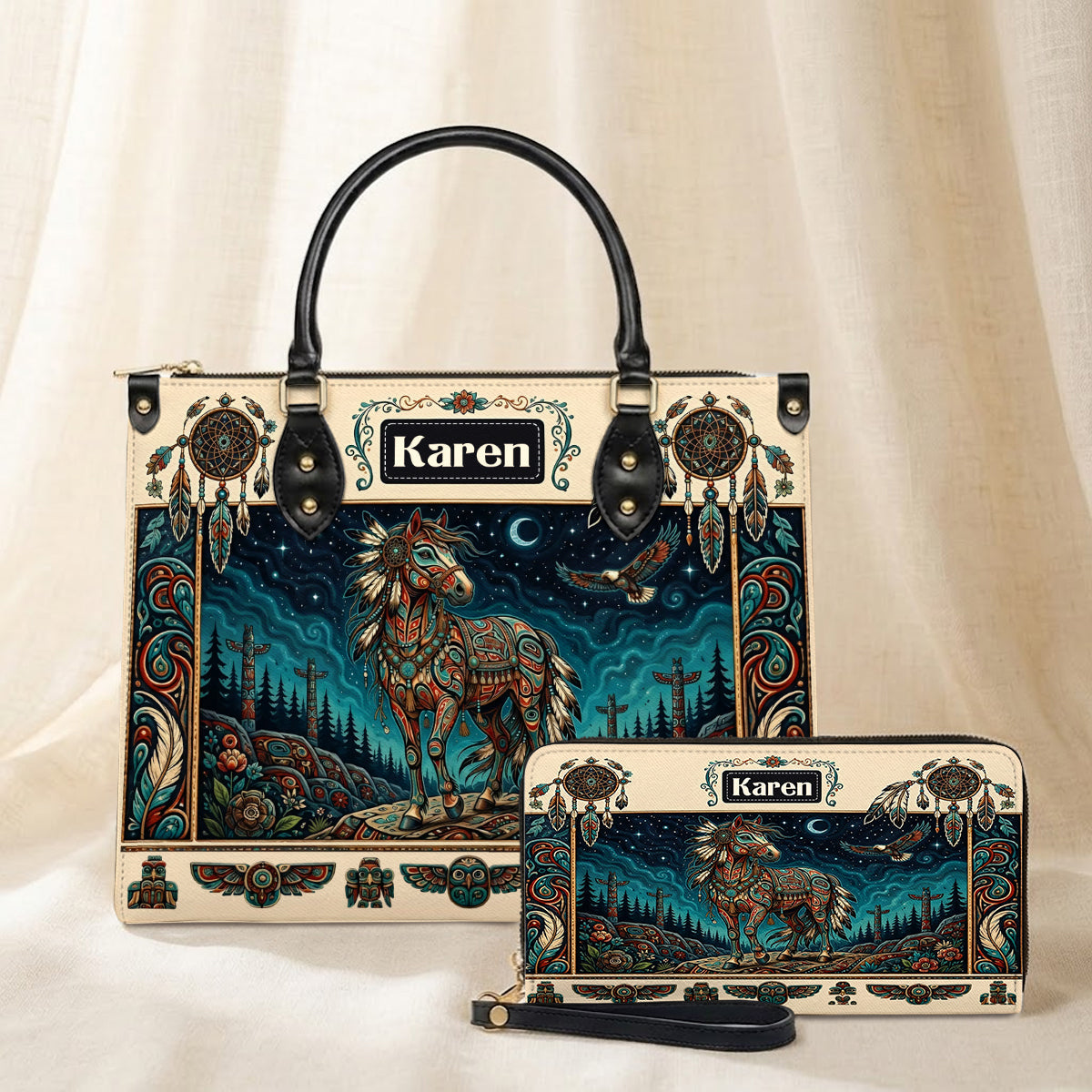 Moonlit Horse Legacy Personalized Leather Bag