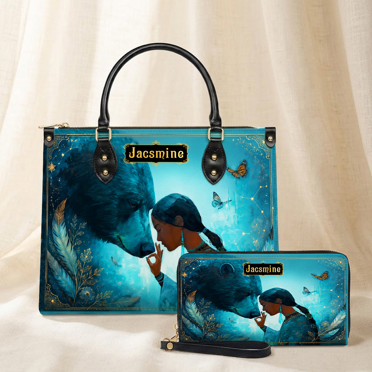 Moonlit Wild Harmony Personalized Leather Bag