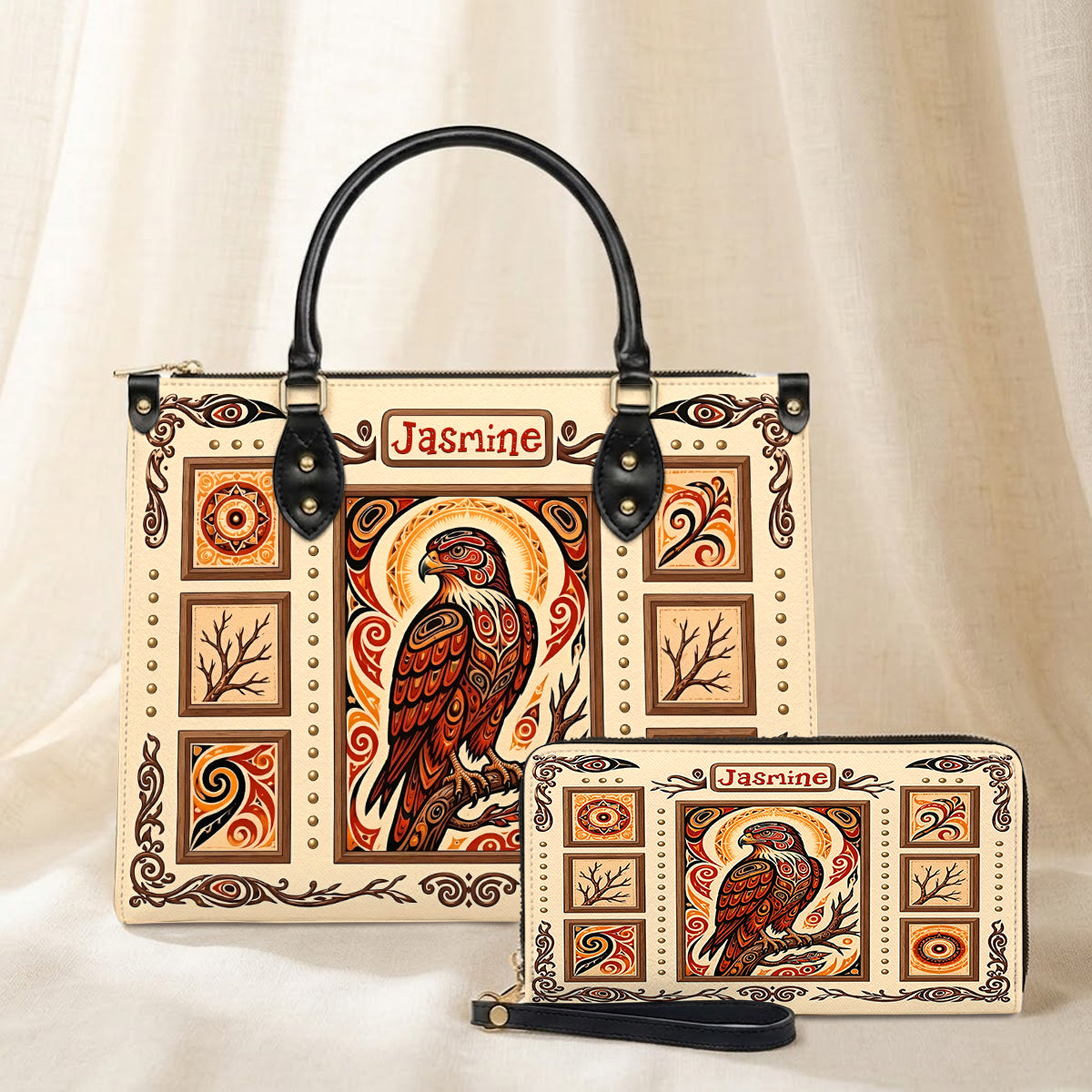 Crimson Hawk Legacy Personalized Leather Bag