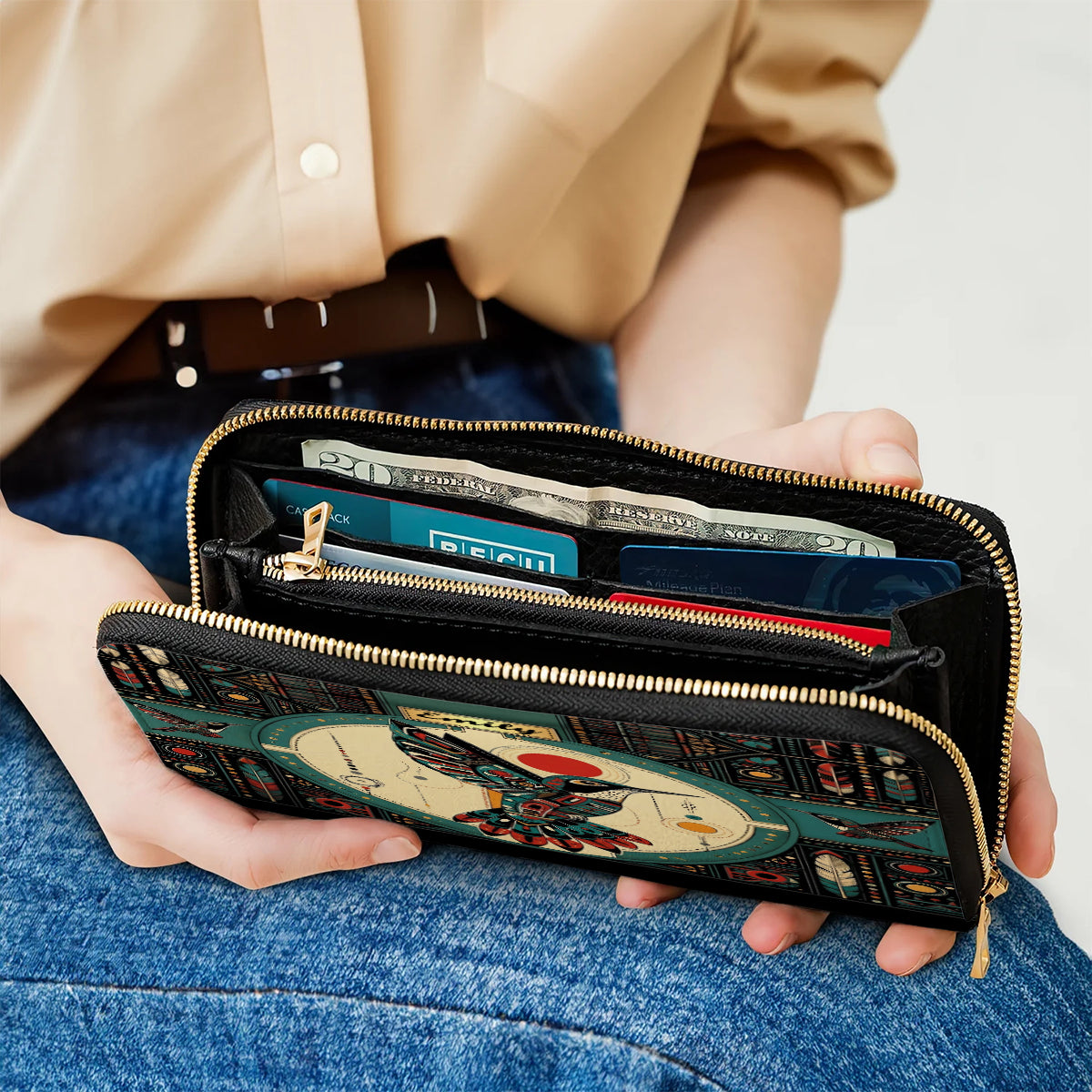 Hummingbird Solar Awakening Personalized Leather Bag