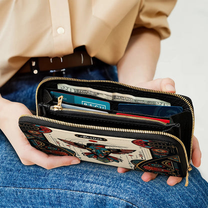 Hummingbird Solar Emblem Personalized Leather Bag