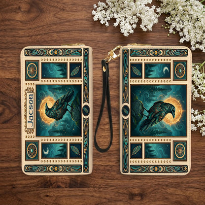 Raven’s Echo of Eternity Personalized Leather Bag