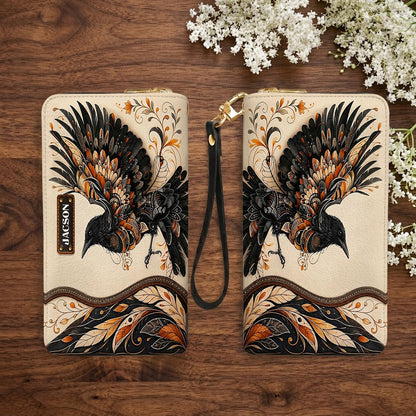 Raven Ember Spirit Personalized Leather Bag