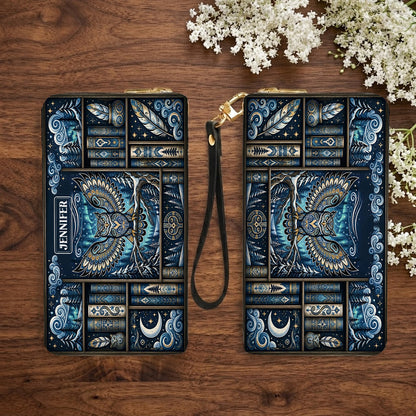 Celestial Owl Wisdom Personalized Leather Bag