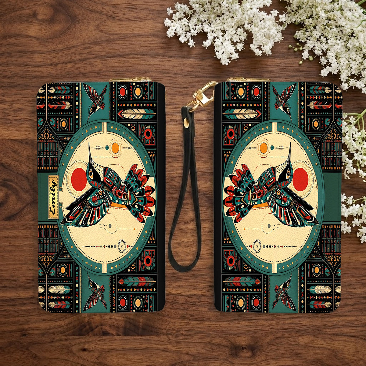 Hummingbird Solar Awakening Personalized Leather Bag