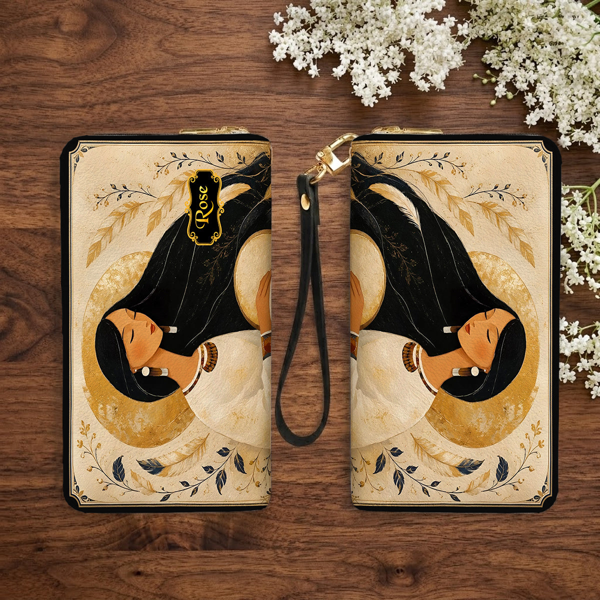 Golden Moon Maiden Personalized Leather Bag