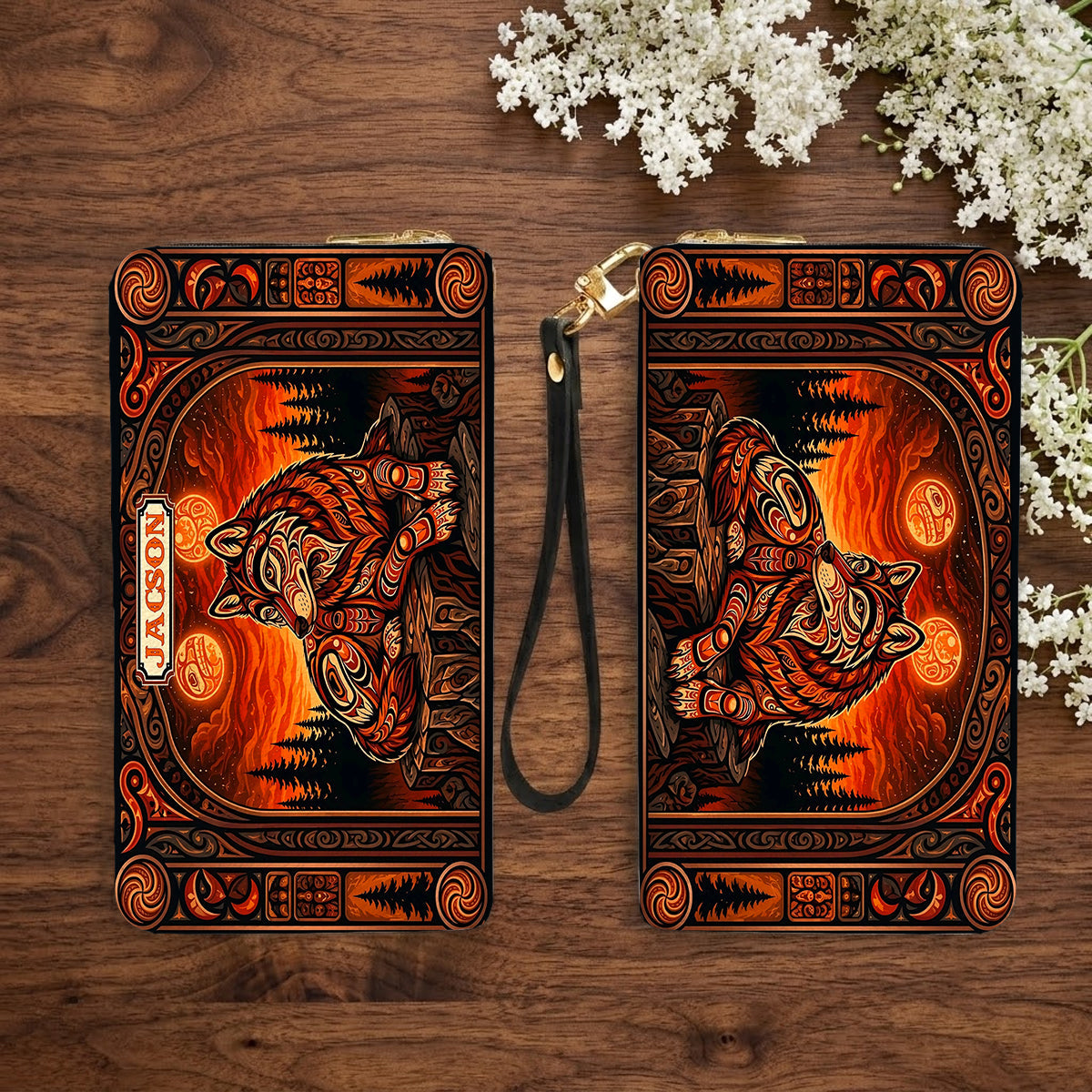 Ember Wolf Legacy Personalized Leather Bag