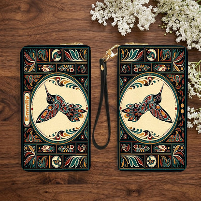 Hummingbird Eternal Grace Personalized Leather Bag