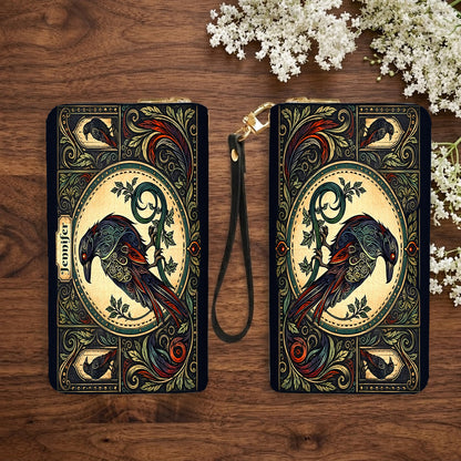 Raven Midnight Wisdom Personalized Leather Bag