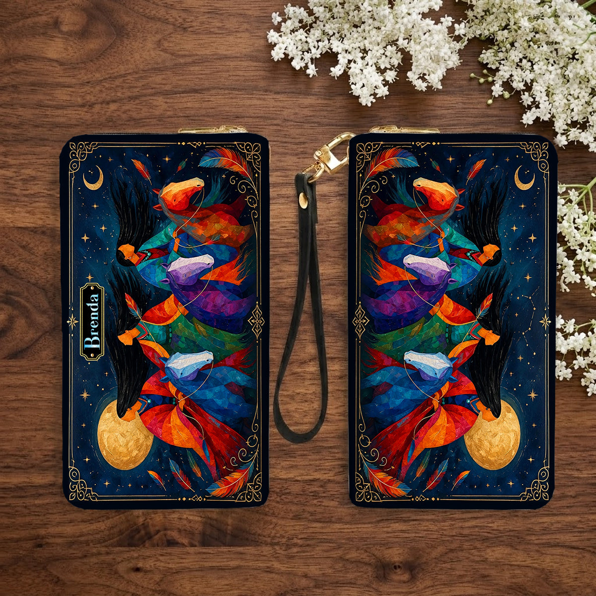 Moonlit Sisters Journey Personalized Leather Bag