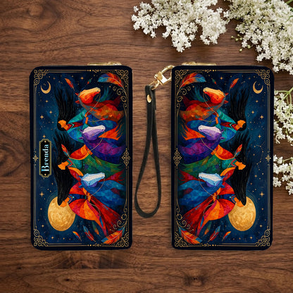 Moonlit Sisters Journey Personalized Leather Bag