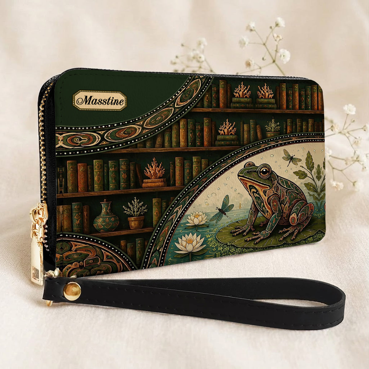 Emerald Frog Harmony Personalized Leather Bag