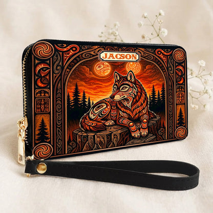 Ember Wolf Legacy Personalized Leather Bag