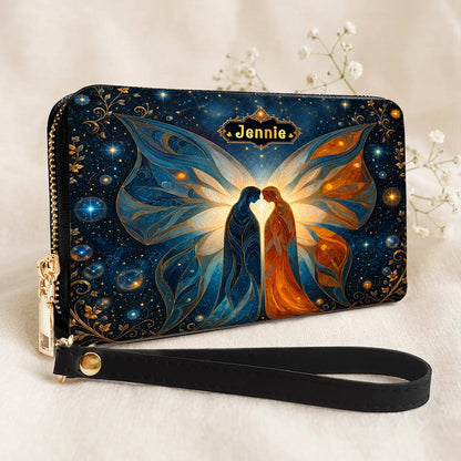 Twin Souls Embrace Personalized Leather Bag