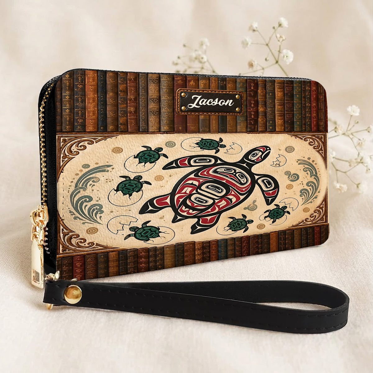 Ocean Turtle Heritage Personalized Leather Bag