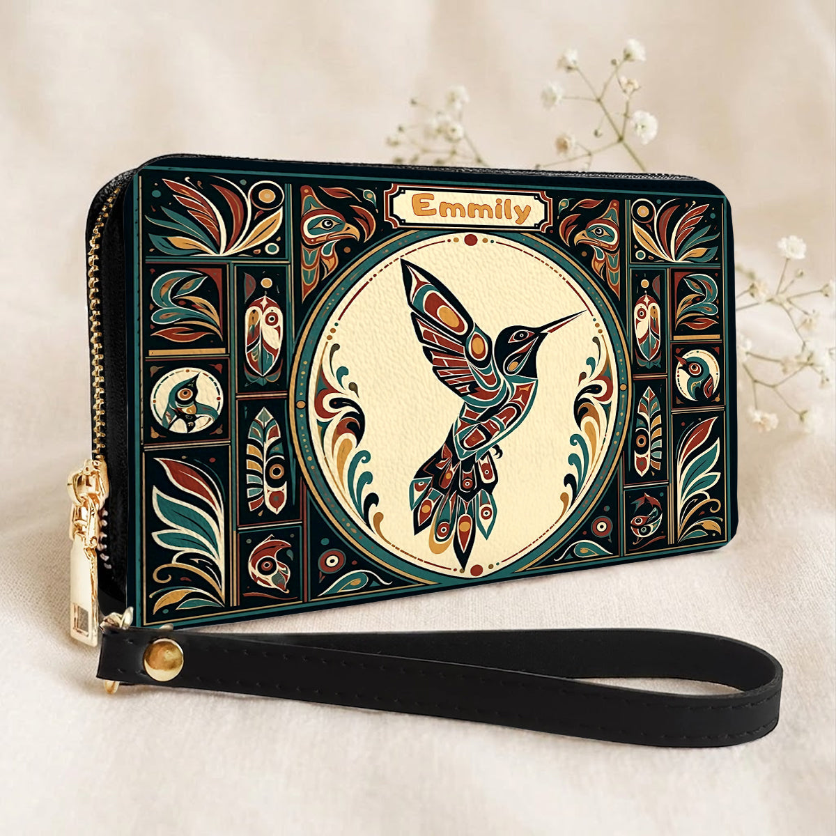 Hummingbird Eternal Grace Personalized Leather Bag