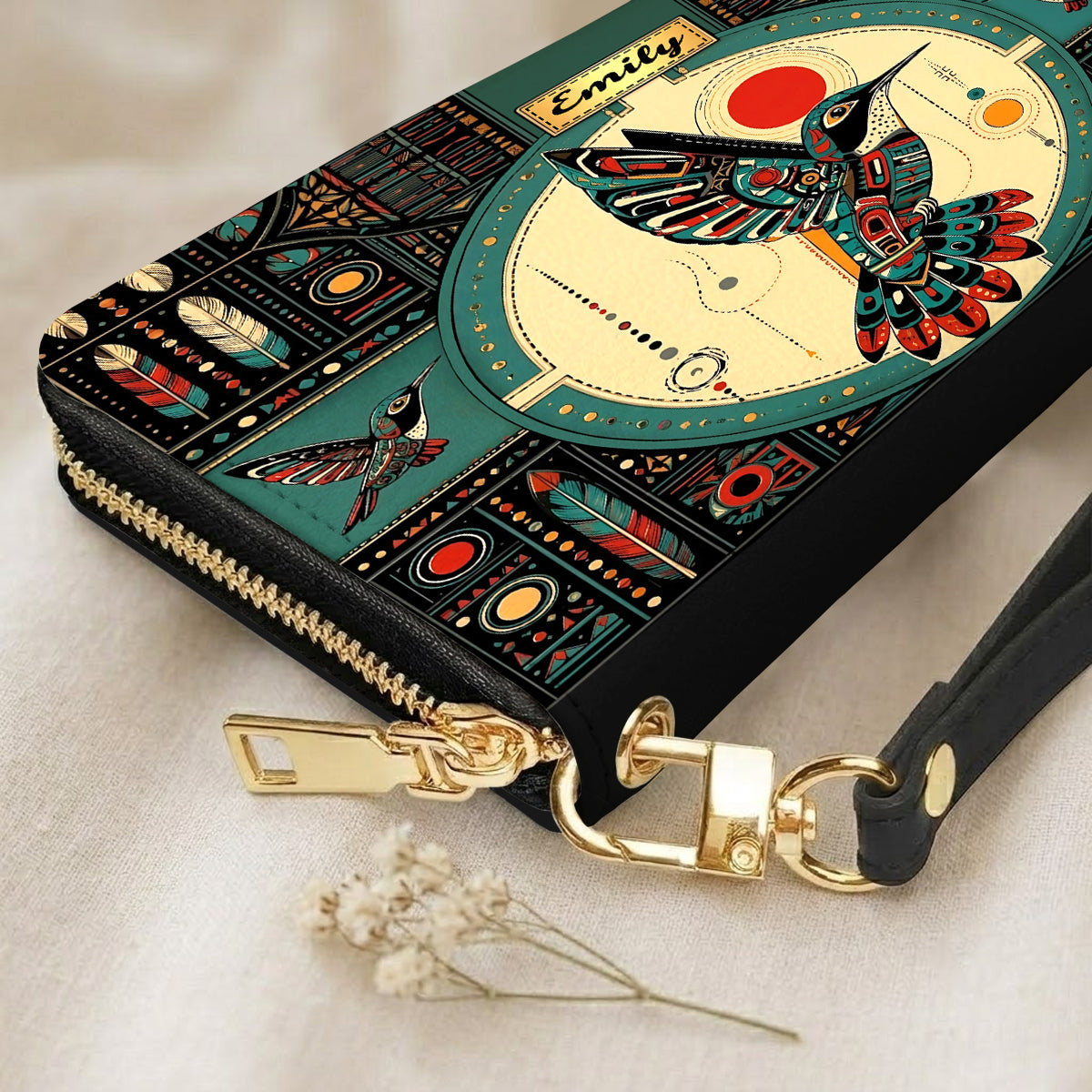 Hummingbird Solar Awakening Personalized Leather Bag