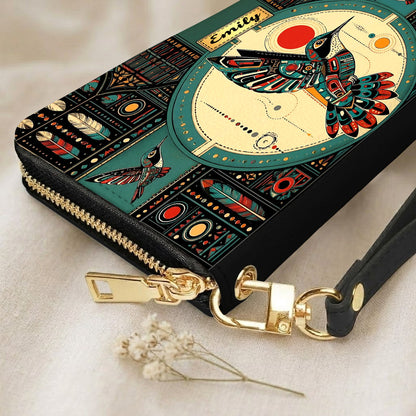 Hummingbird Solar Awakening Personalized Leather Bag
