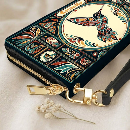 Hummingbird Eternal Grace Personalized Leather Bag