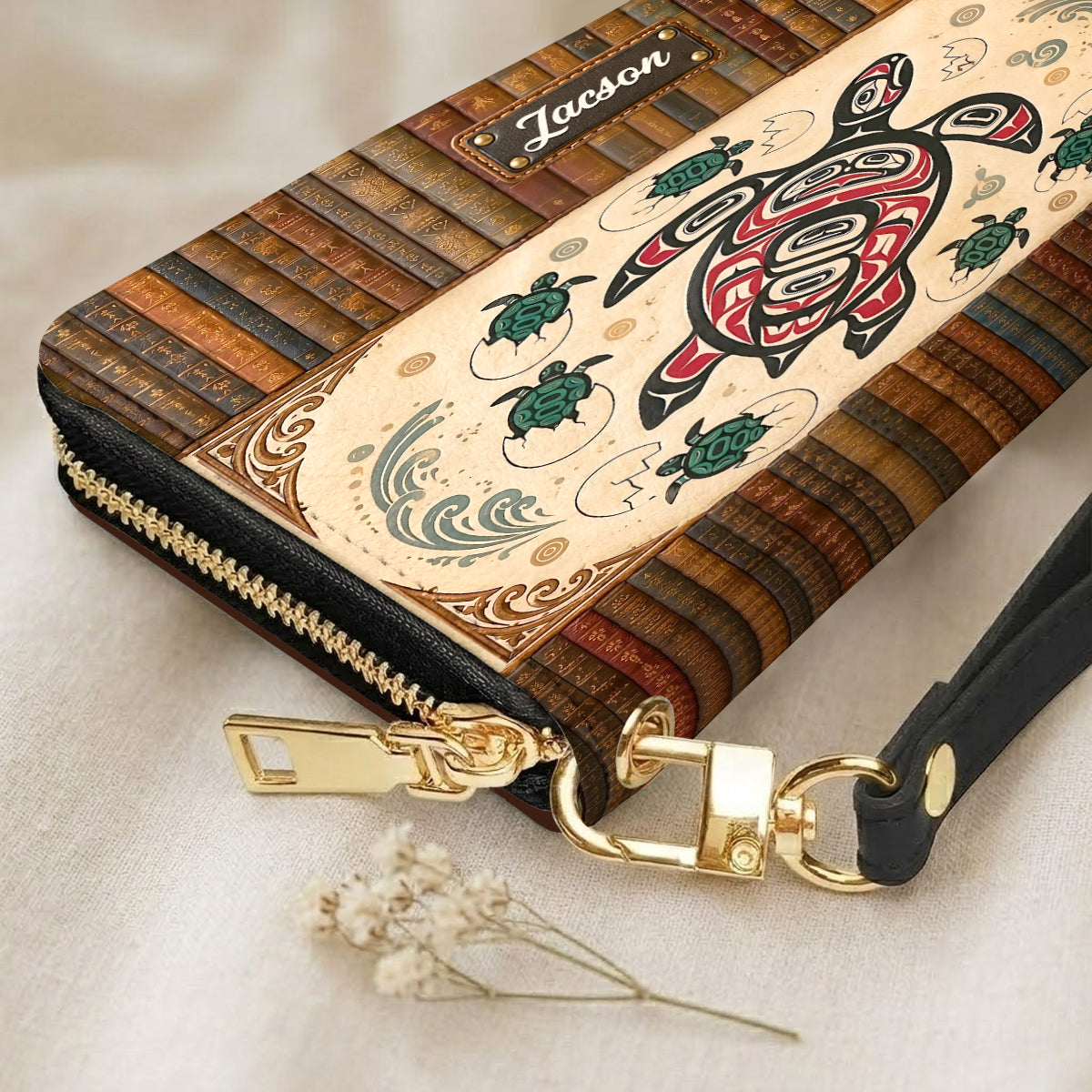Ocean Turtle Heritage Personalized Leather Bag