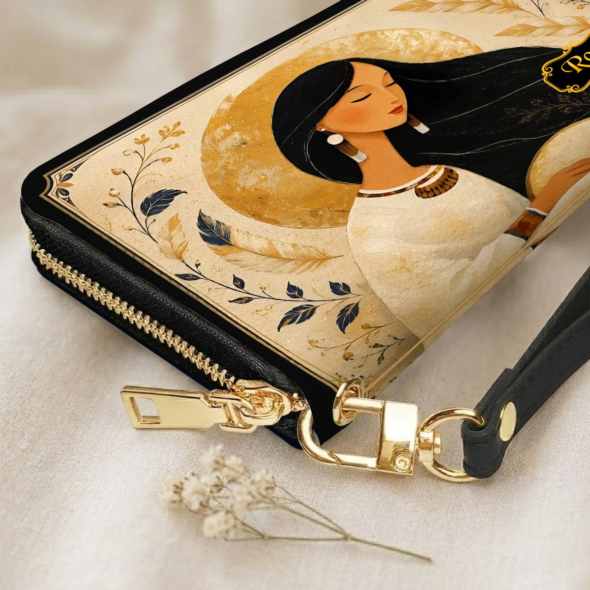 Golden Moon Maiden Personalized Leather Bag