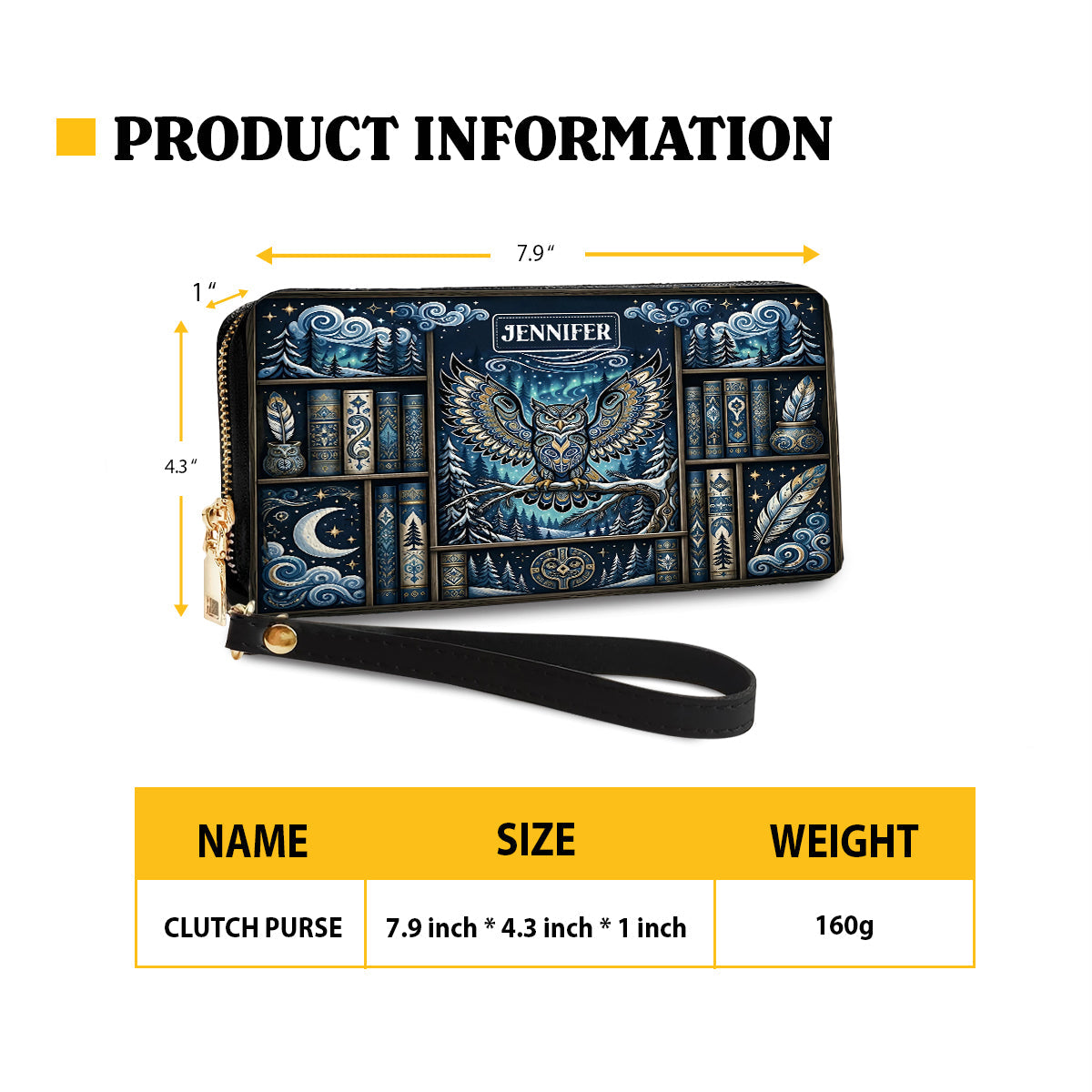 Celestial Owl Wisdom Personalized Leather Bag