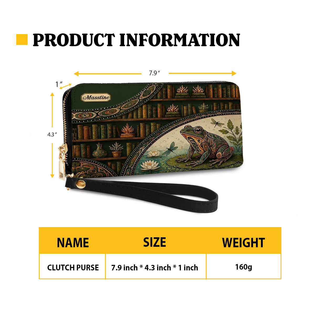 Emerald Frog Harmony Personalized Leather Bag