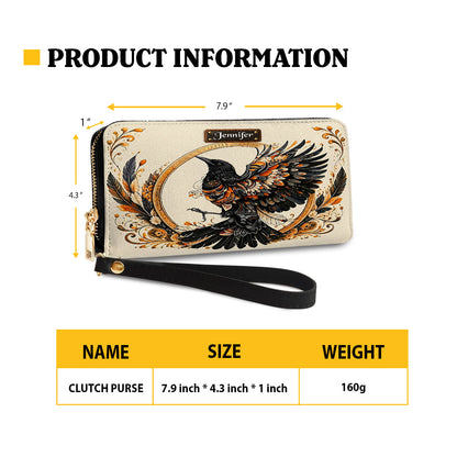 Raven Eternal Wings Personalized Leather Bag