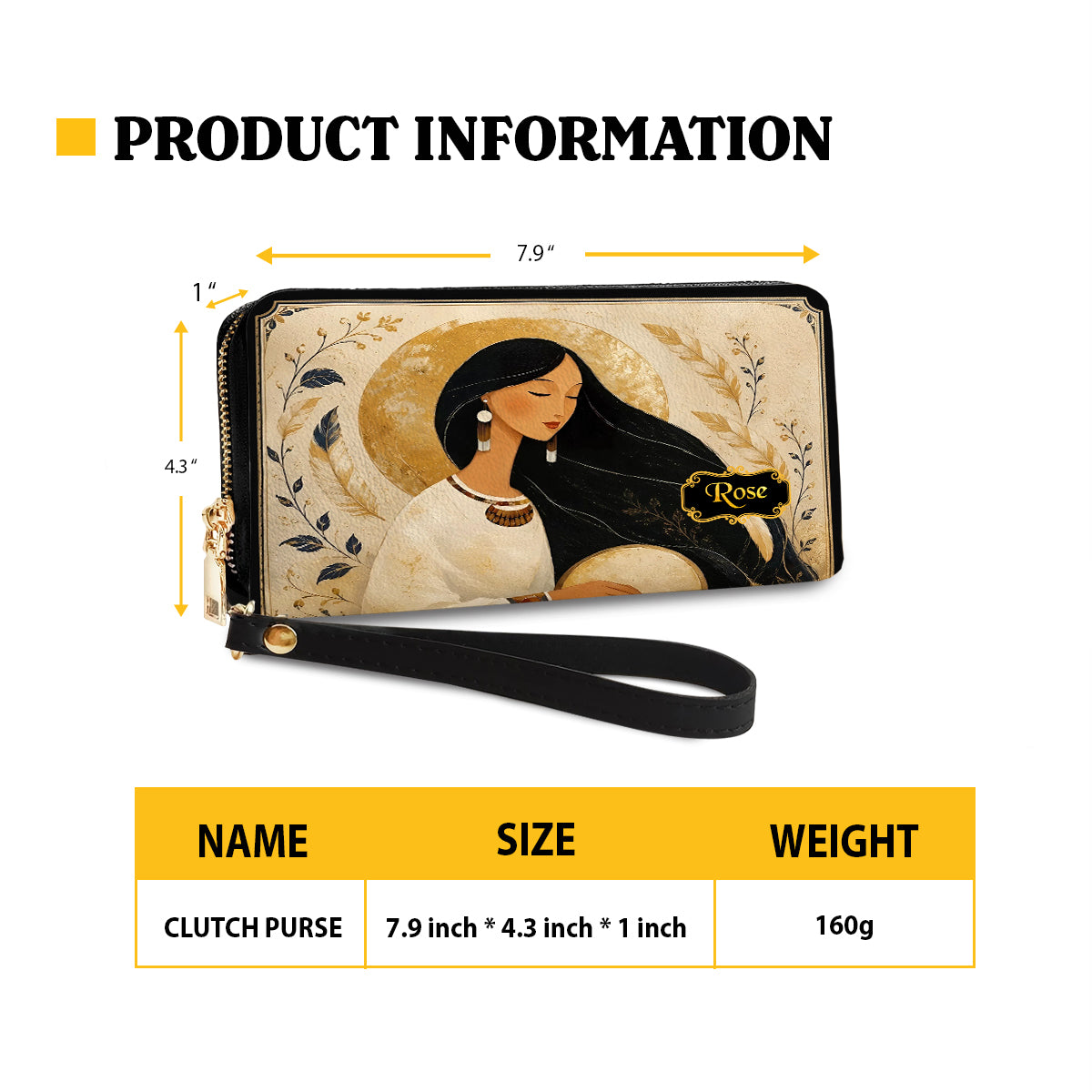 Golden Moon Maiden Personalized Leather Bag