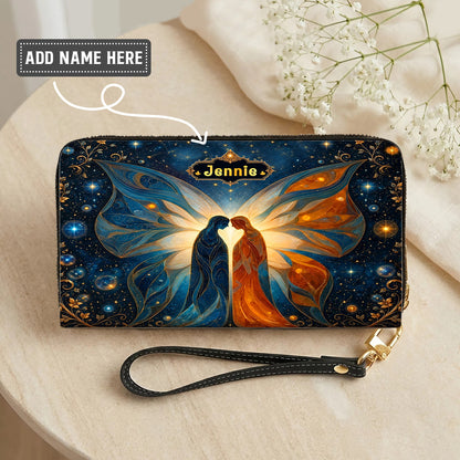 Twin Souls Embrace Personalized Leather Bag