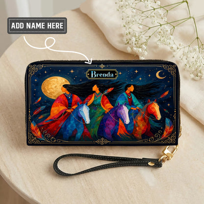 Moonlit Sisters Journey Personalized Leather Bag