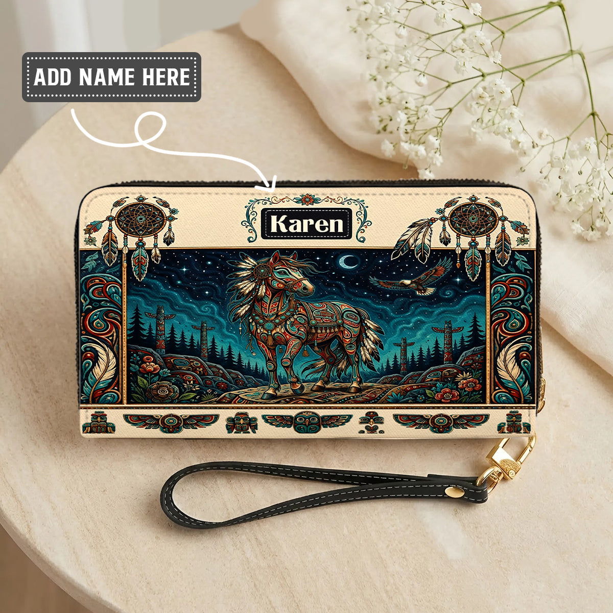 Moonlit Horse Legacy Personalized Leather Bag