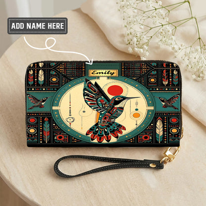Hummingbird Solar Awakening Personalized Leather Bag