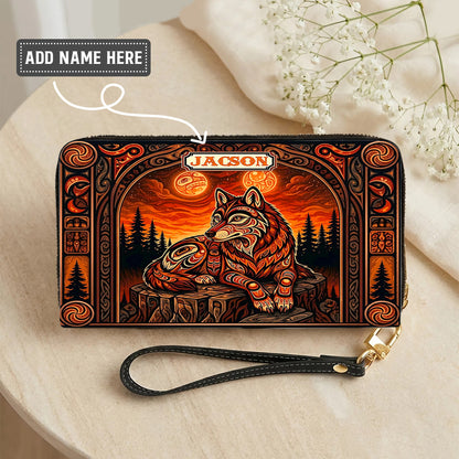 Ember Wolf Legacy Personalized Leather Bag