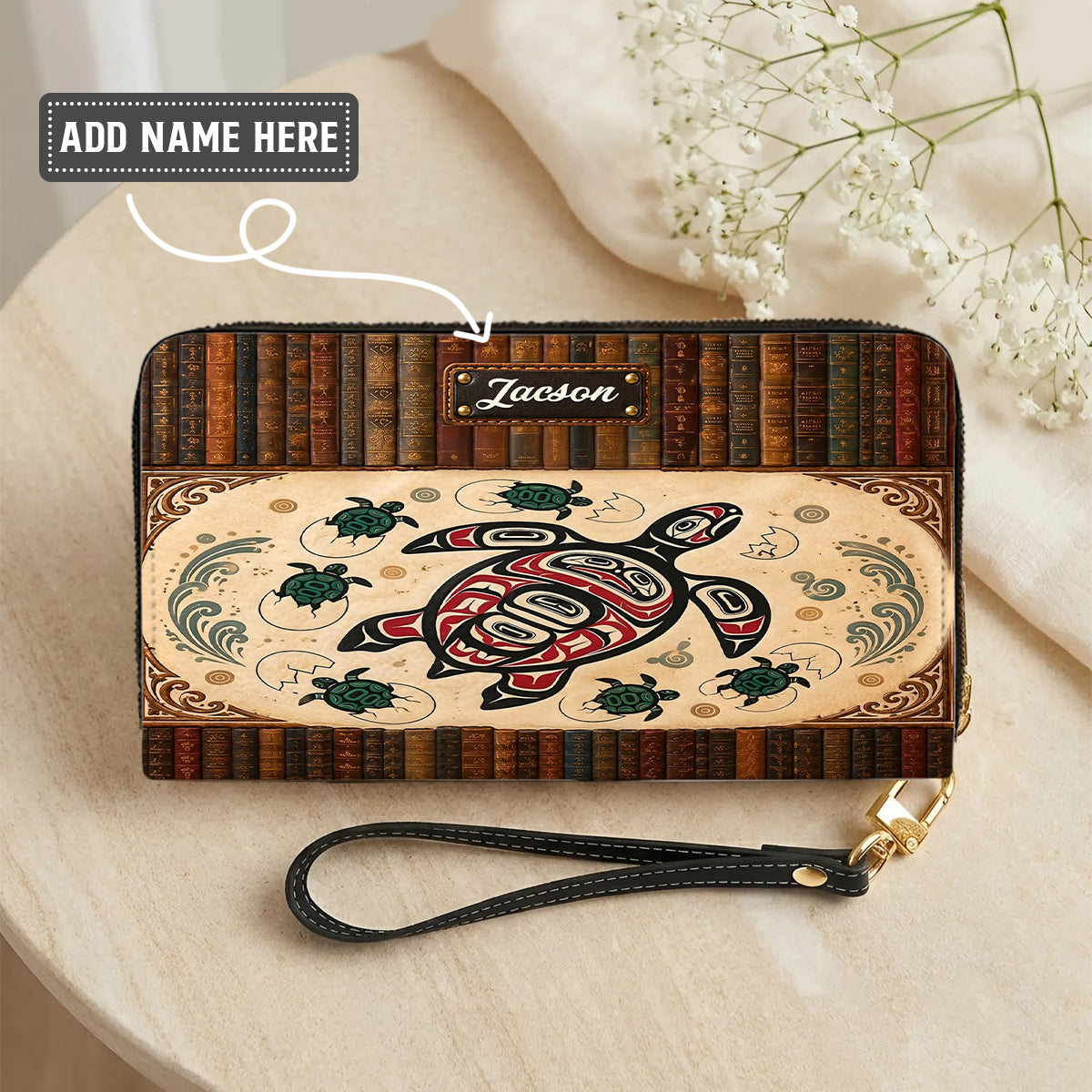 Ocean Turtle Heritage Personalized Leather Bag