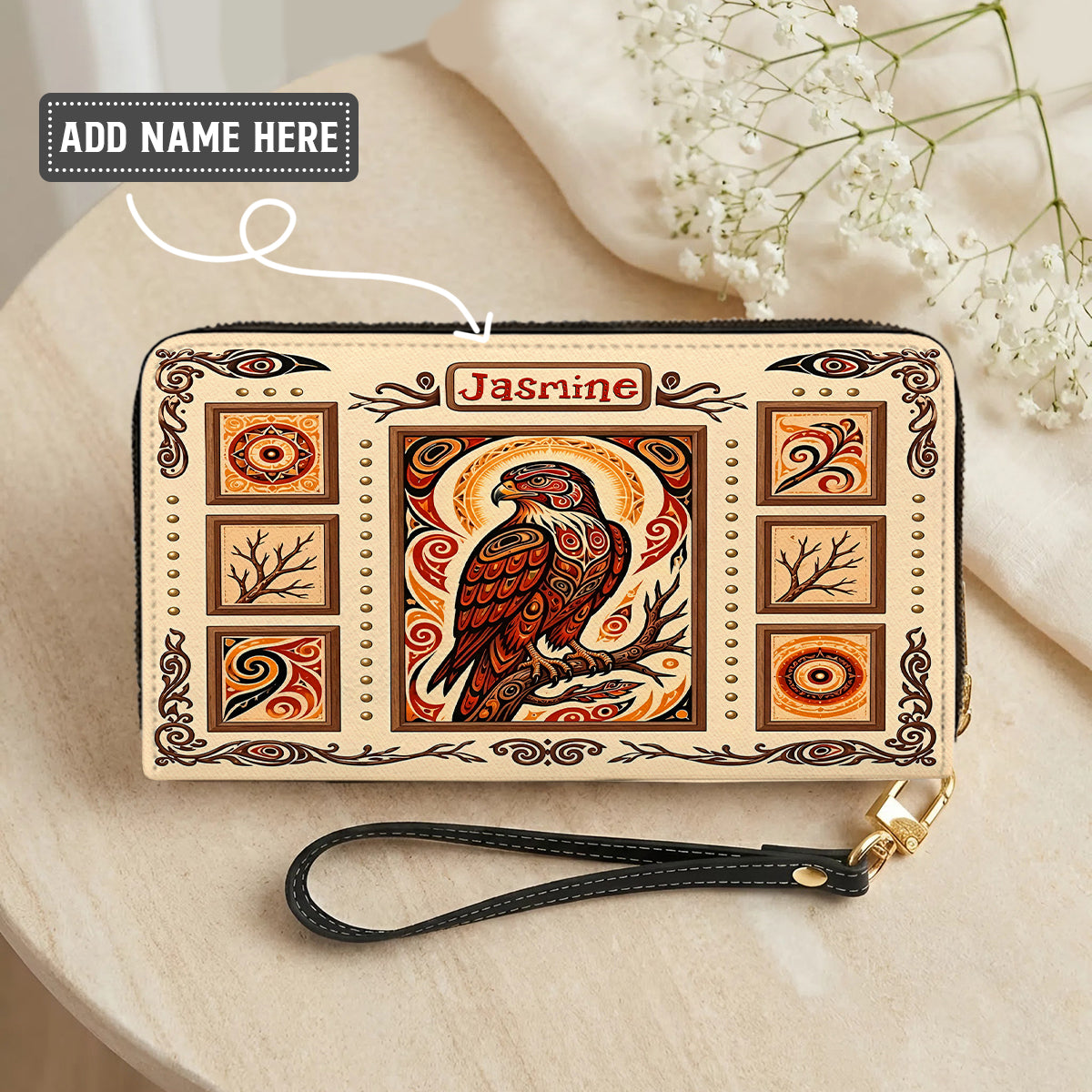 Crimson Hawk Legacy Personalized Leather Bag