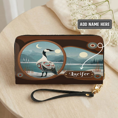 Moonlit Goose Serenity Personalized Leather Bag