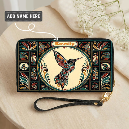 Hummingbird Eternal Grace Personalized Leather Bag