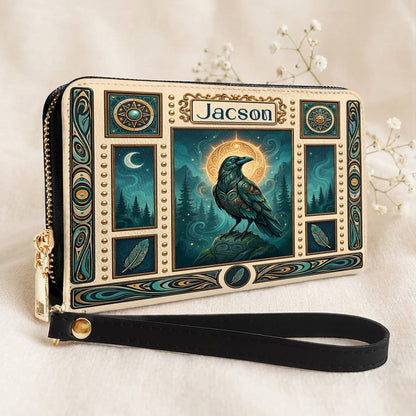 Raven’s Echo of Eternity Personalized Leather Bag