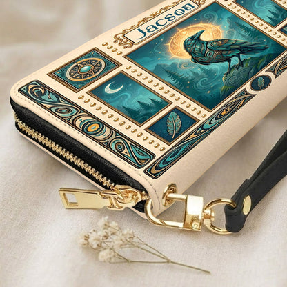 Raven’s Echo of Eternity Personalized Leather Bag