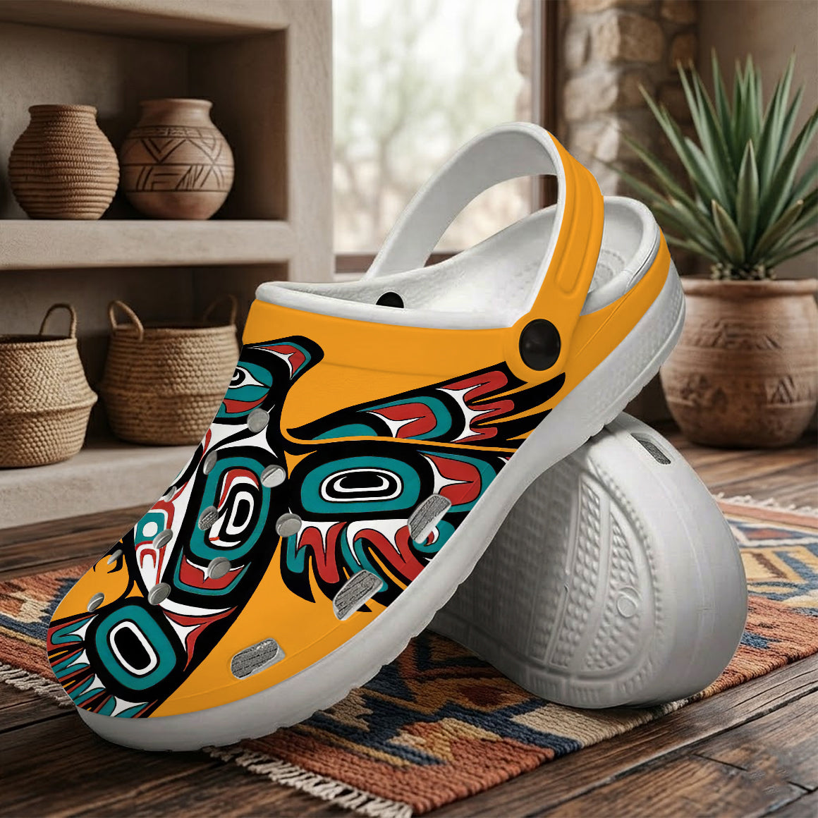 Native Hummingbird Art Pattern Clogs Shoes for Adults & Kids