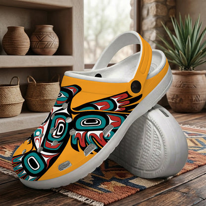 Native Hummingbird Art Pattern Clogs Shoes for Adults & Kids