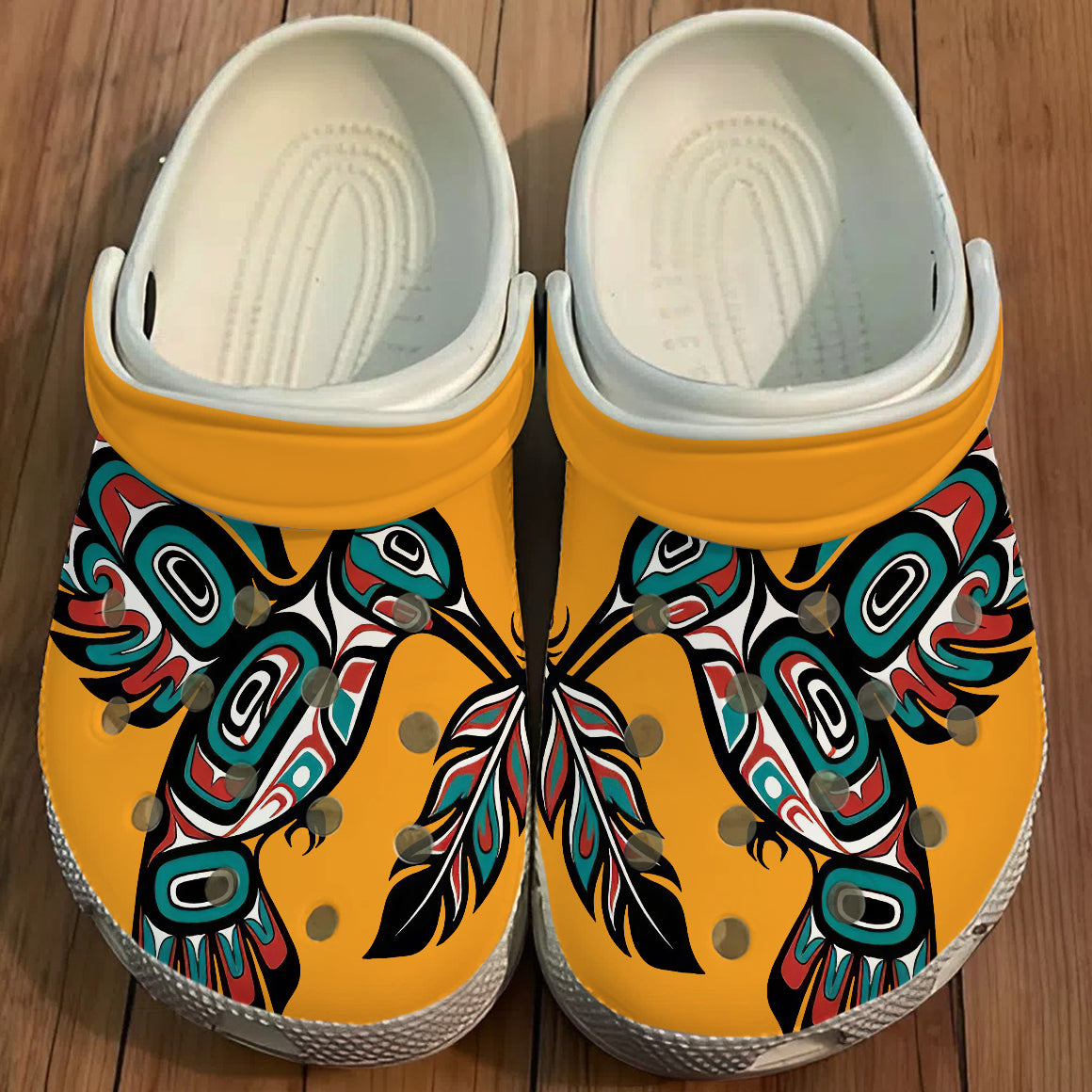 Native Hummingbird Art Pattern Clogs Shoes for Adults & Kids