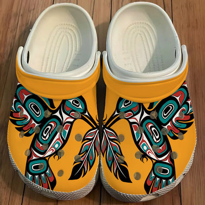 Native Hummingbird Art Pattern Clogs Shoes for Adults & Kids