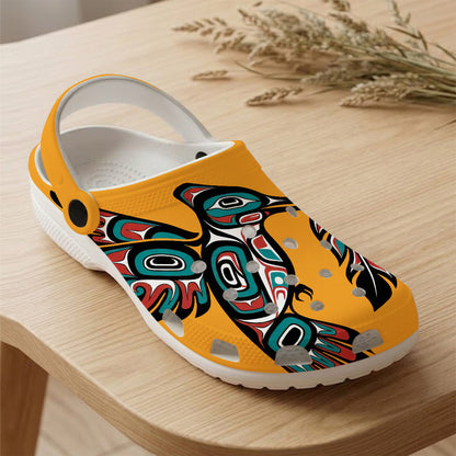 Native Hummingbird Art Pattern Clogs Shoes for Adults & Kids